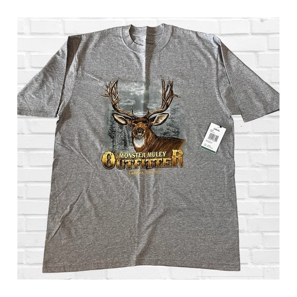 NWT Cabela’s Monster Muley Outfitters T-Shirt in Gray Heather Mens Size Large - Picture 1 of 5